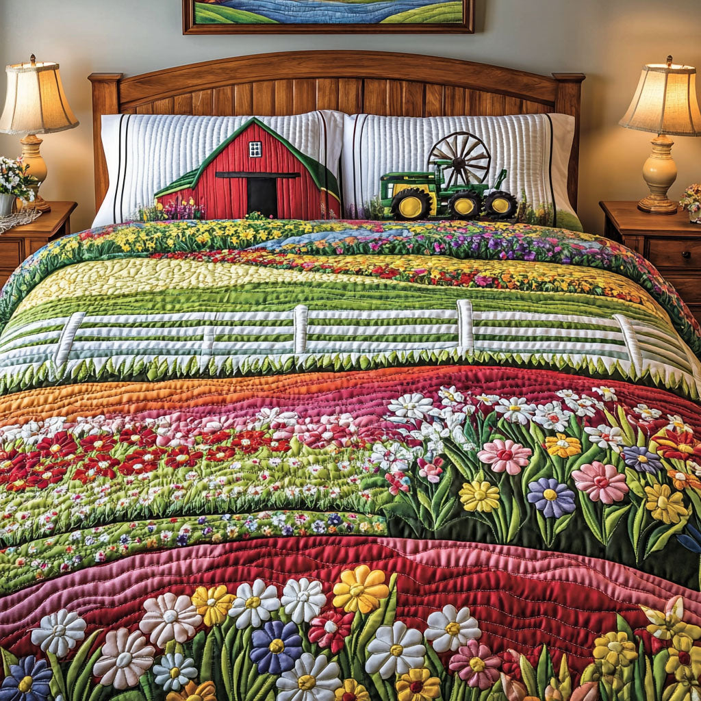 Meadow Breeze Quilted Bedding Set Quilted Bedspreads Gifts For Father's Day From Son