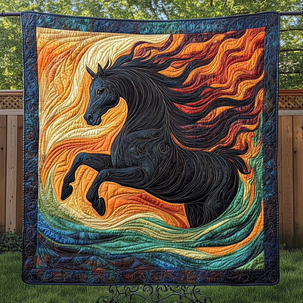 Meadow Breeze Quilted Blanket Equine Gifts For Horse Lovers