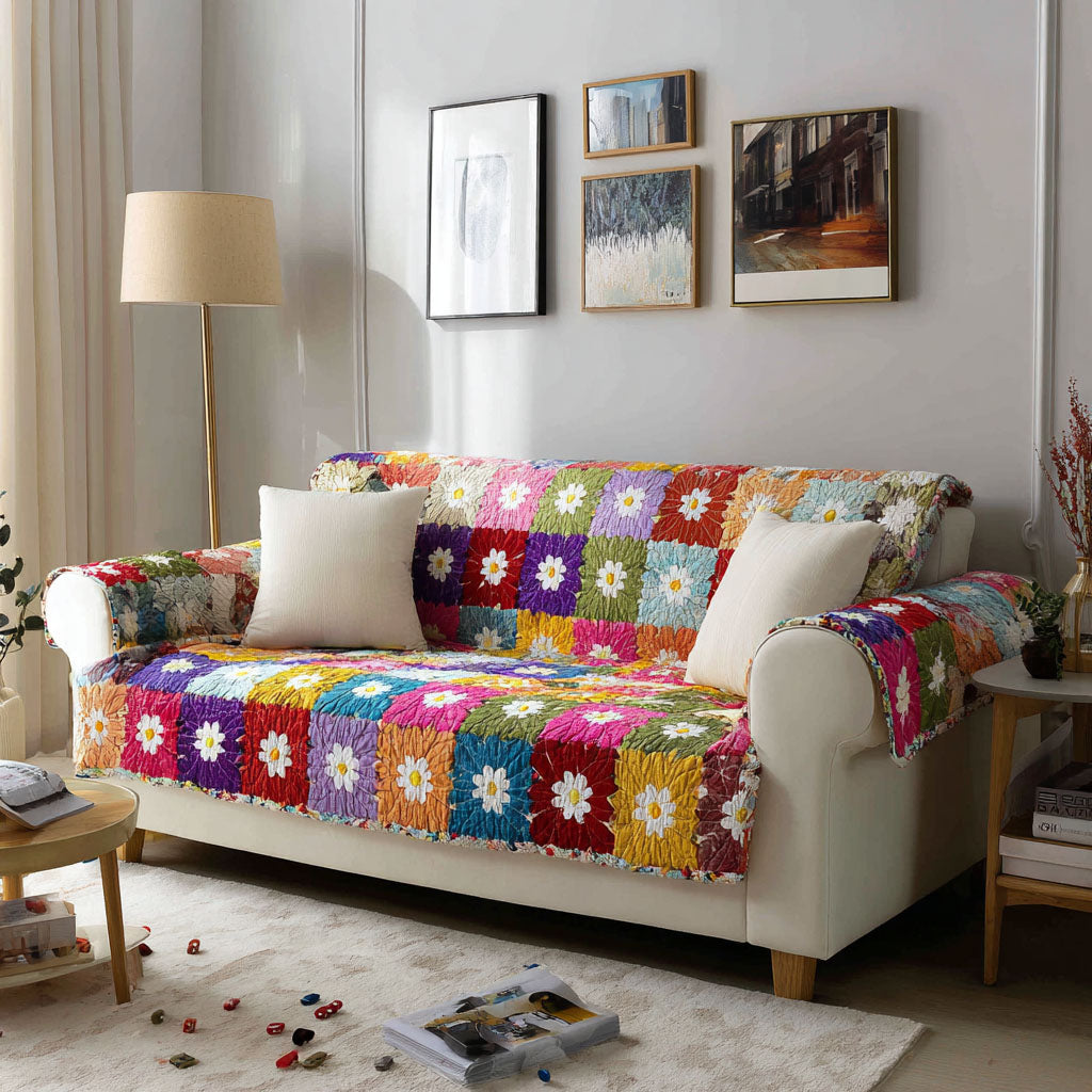 Meadow Breeze Quilted Sofa Cover Home Decor Gift Ideas For Mom