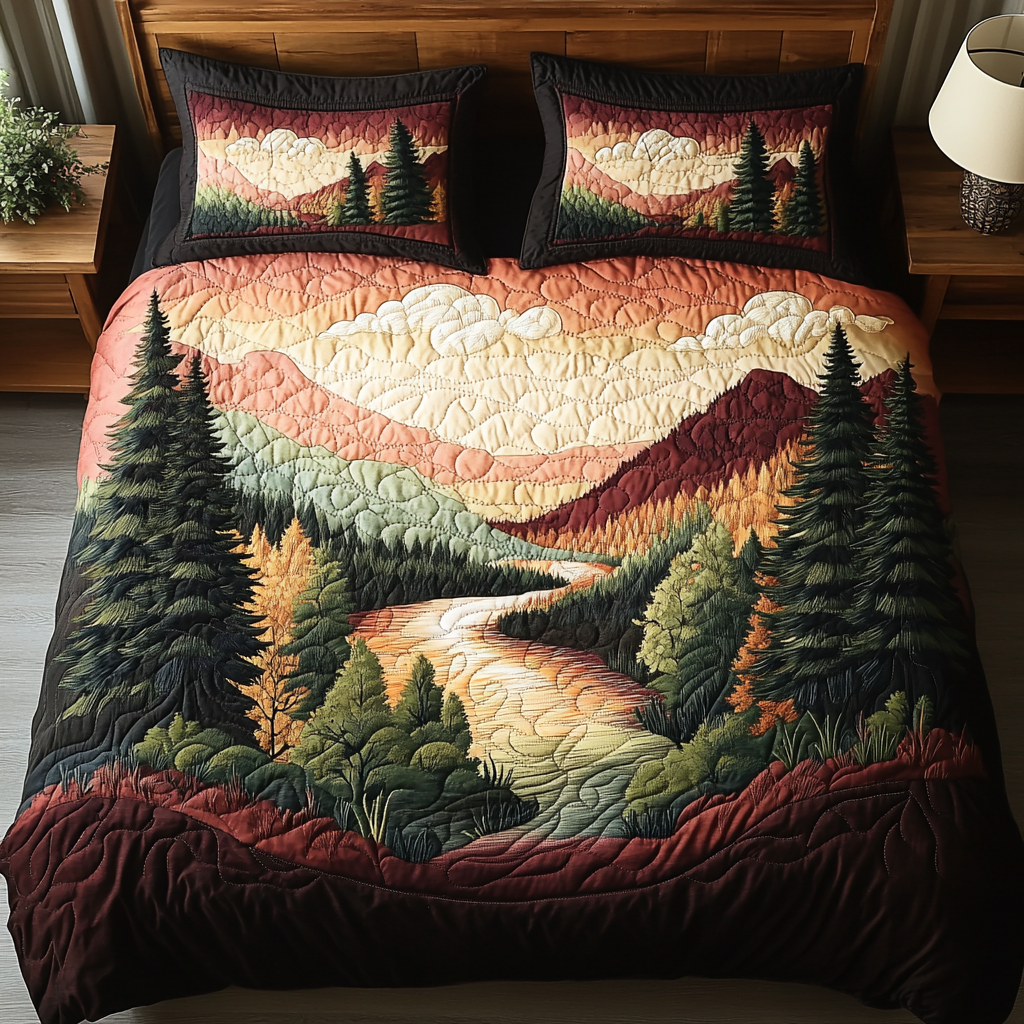 Meadow Calm Quilted Bedding Set Luxury Bed Sheet Gift Set for Ultimate Comfort