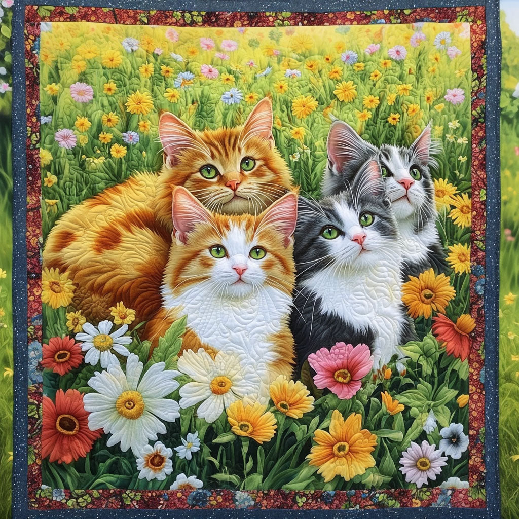 Meadow Companions Quilted Blanket Cool Throw Blanket Present Ideas For Cat Lovers