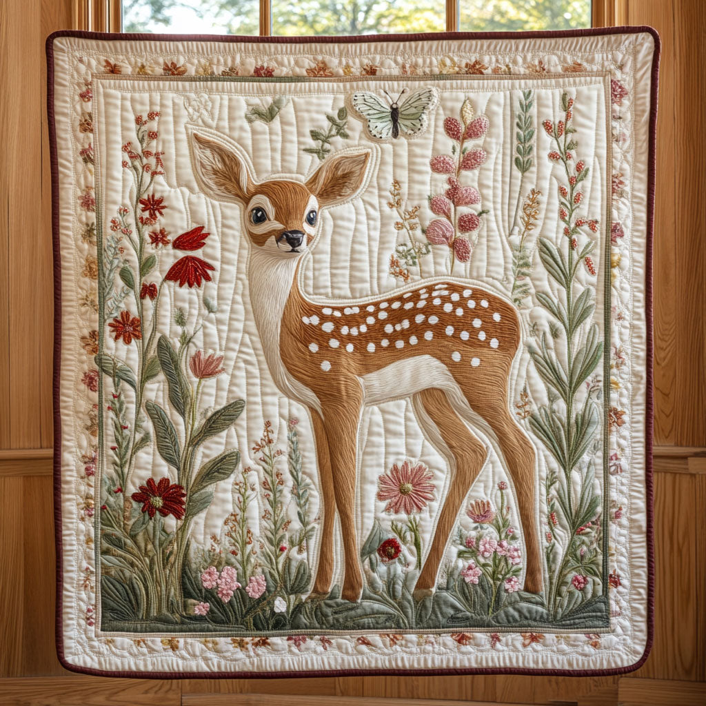 Meadow Fawn Quilt Lightweight Quilt Blanket for Year-Round Comfort