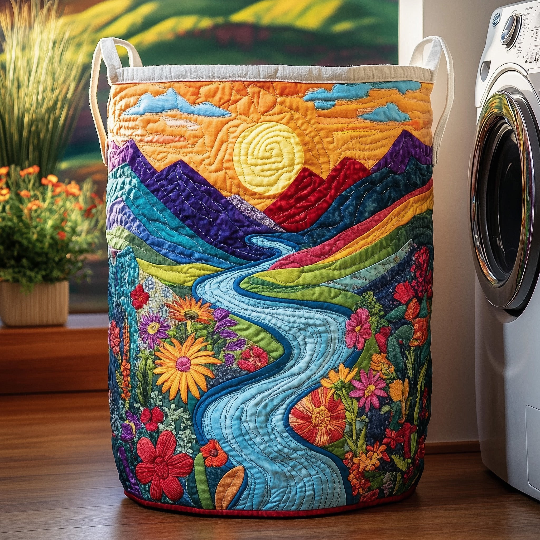 Meadow Hill Quilted Laundry Basket Flower Arrangement Ideas
