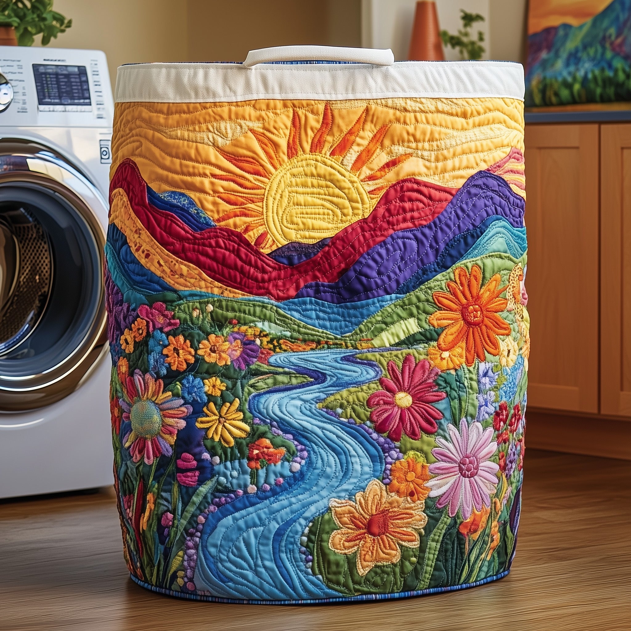 Meadow Hill Quilted Laundry Basket Gifts For The Flower Lover