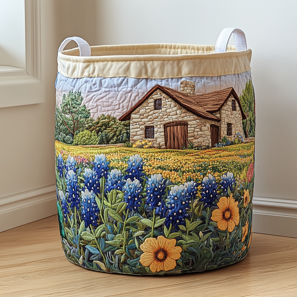 Meadow House Quilted Laundry Basket Christmas Merch Gift