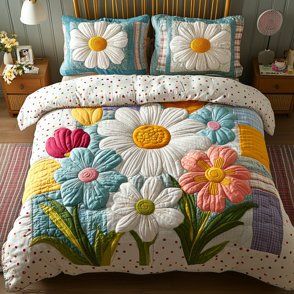 Meadow Magic Quilted Bedding Set Bed Decor Best Tulip Gifts Items