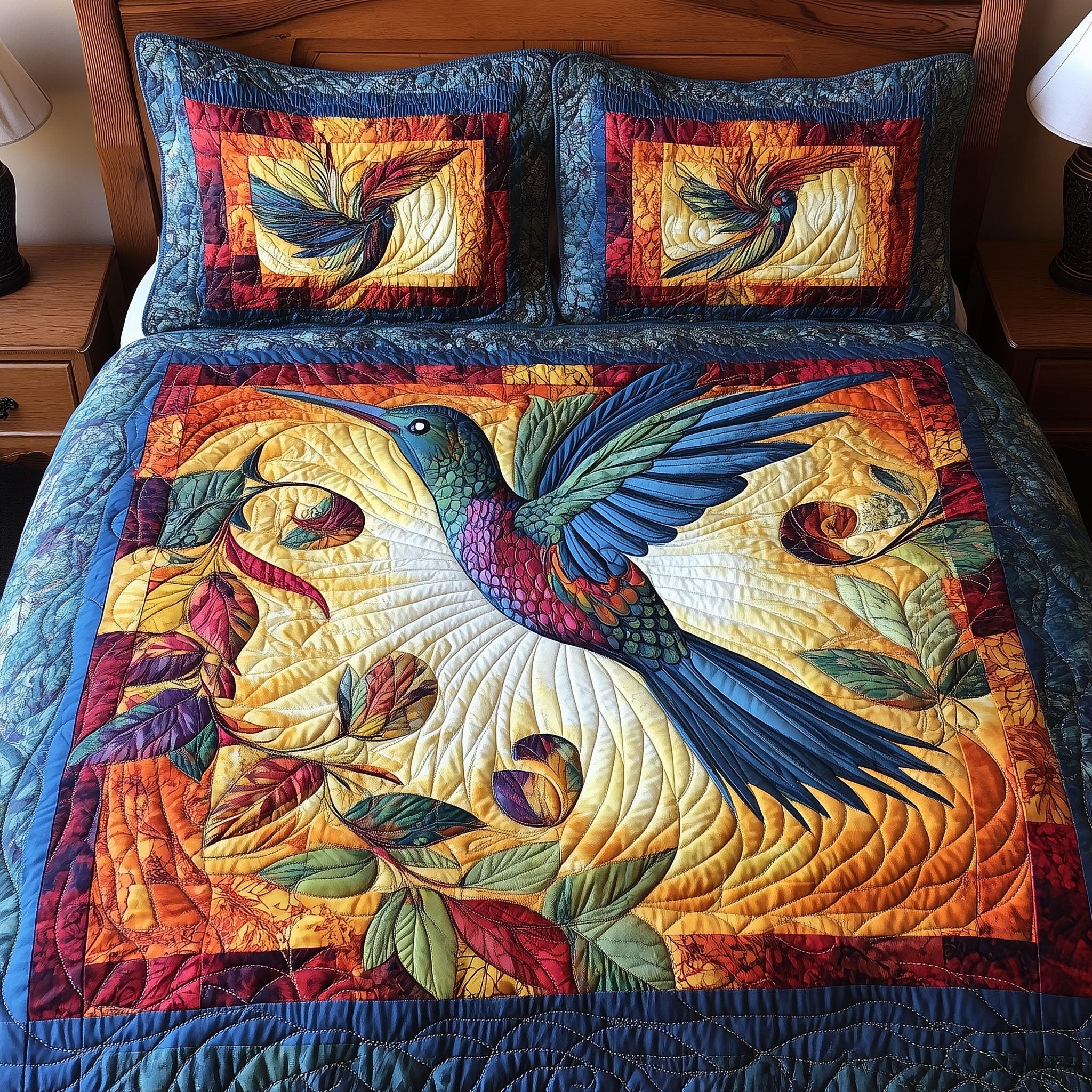 Meadow Melody Quilted Bedding Set Lightweight Duvet Cover Set for Year-Round Comfort