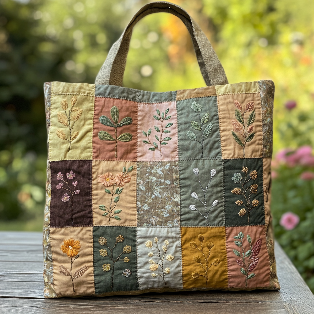 Meadow Path Quilted Tote Bag Presents For Flower Lovers