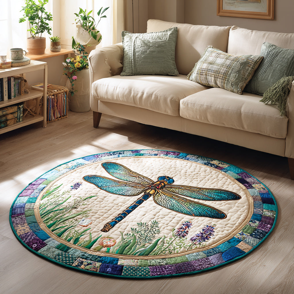 Meadow Quilted Round Mat Christmas Entryway Decor Dragonfly Gifts For Men