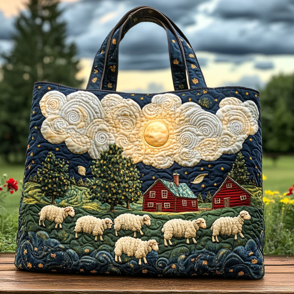 Meadow Sheep Quilted Tote Bag Sheep Related Presents