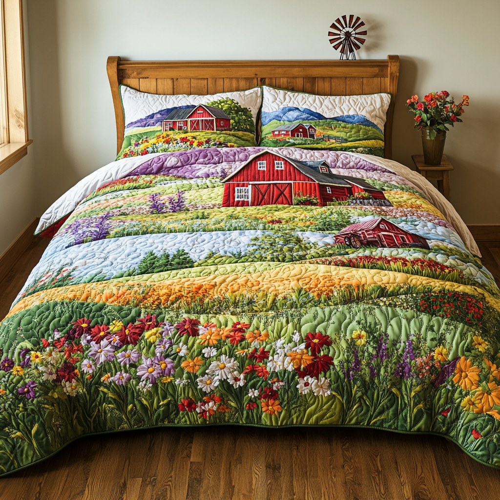 Meadow Whisper Quilted Bedding Set Farm Bedroom Decorating Ideas Gift Idea For Mother In Law