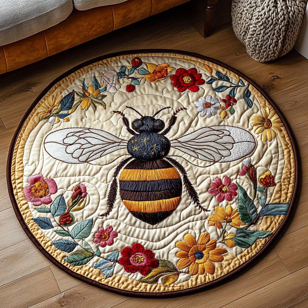 Meadow Whisper Quilted Round Mat Entryway Christmas Decor Ideas Great Gifts For Bird Watchers