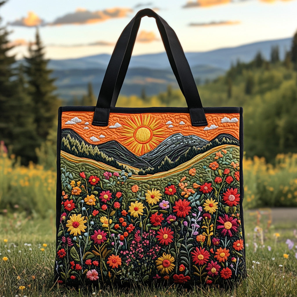 Meadow Whisper Quilted Tote Bag Sunflower Gifts For Women