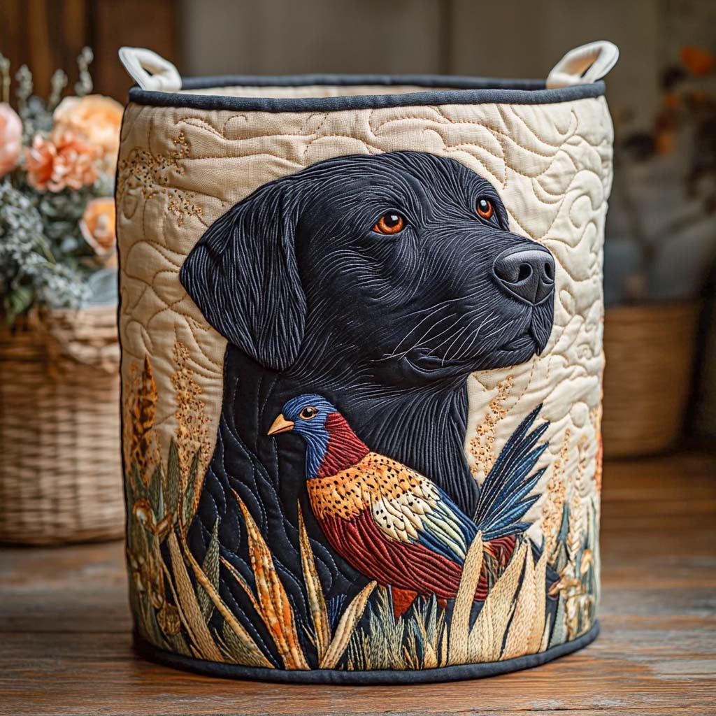 Meadow Wing Quilted Laundry Basket Useful Quilted Laundry Basket Gift for Housewarming