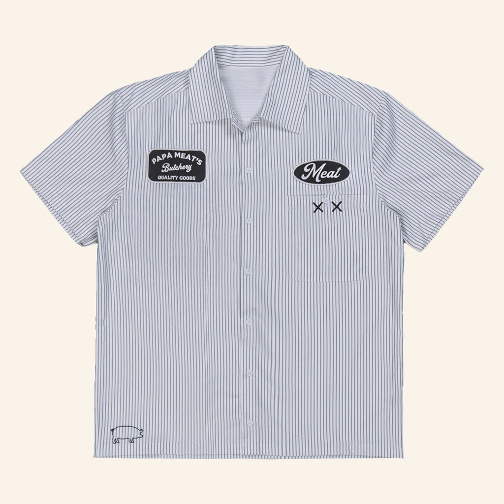 MeatCanyon Merch Papa Meat Butchery Button Up Shirt Xmas Gifts For Husband