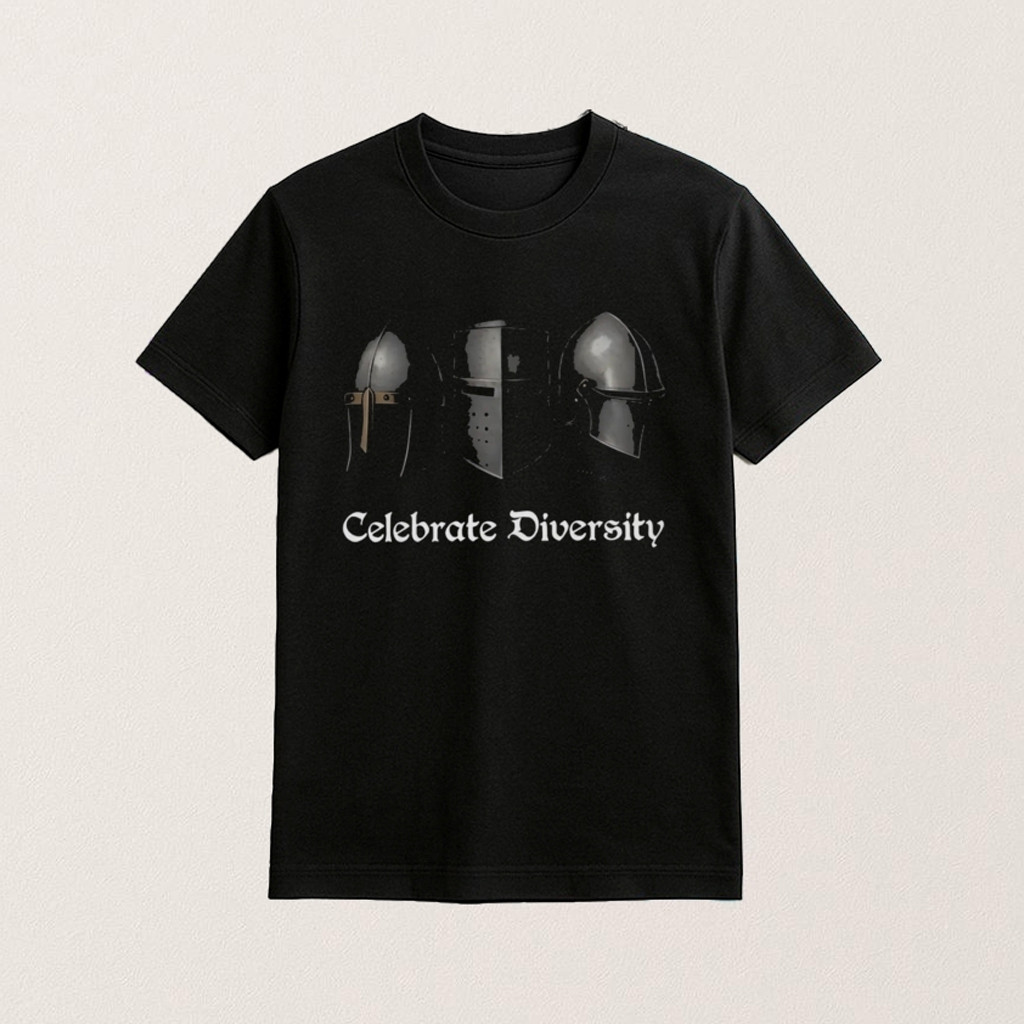 Medieval Helmets Celebrate Diversity Shirt Vintage Armor T-Shirt Gifts For Boyfriend