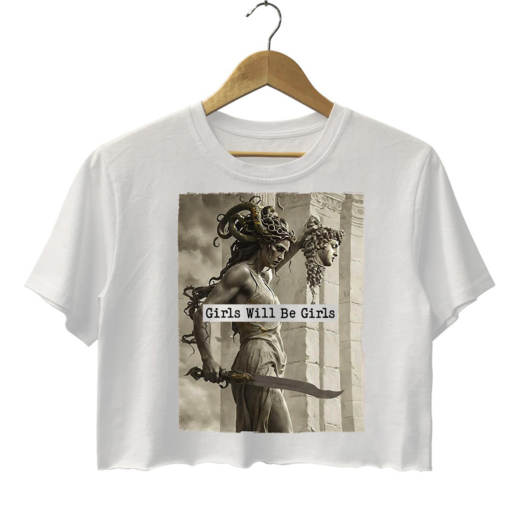 Medusa With The Head Of Perseus Crop Top Women's Ladies Gifts For Bestie