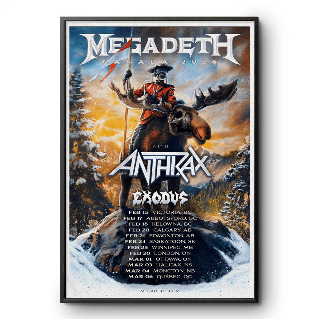 Megadeth Anthrax Exodus Canada 2026 Tour Poster Megadeth Merch Wall Art Decor Gifts For Fans