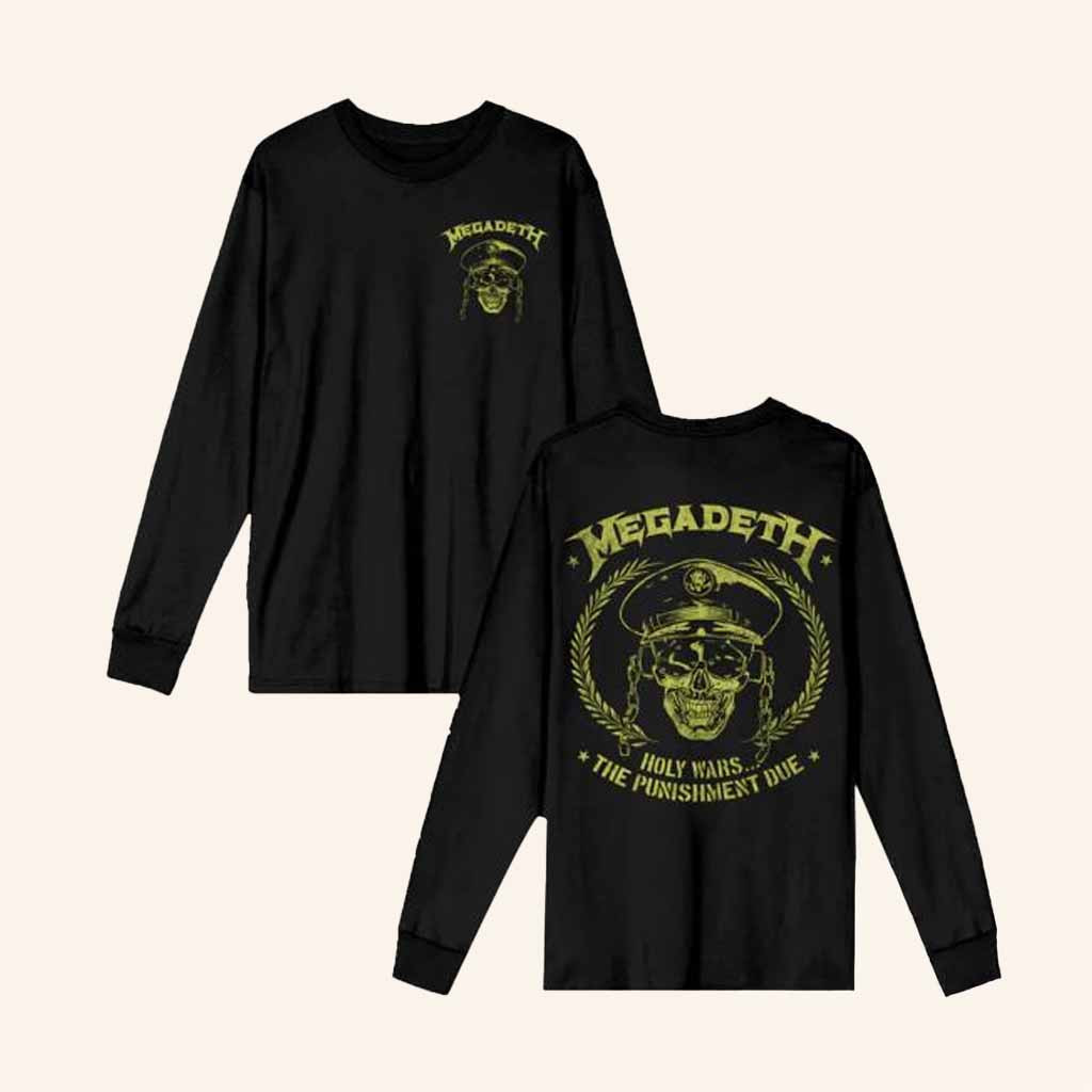 Megadeth Merch General Vic Holy Wars Long Sleeve Shirt Christmas Gift Ideas For Men