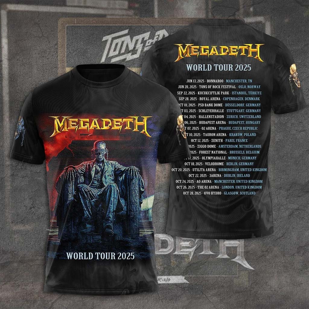 Megadeth Merch Megadeth Band World Tour 2025 T-shirt Gifts For Fans
