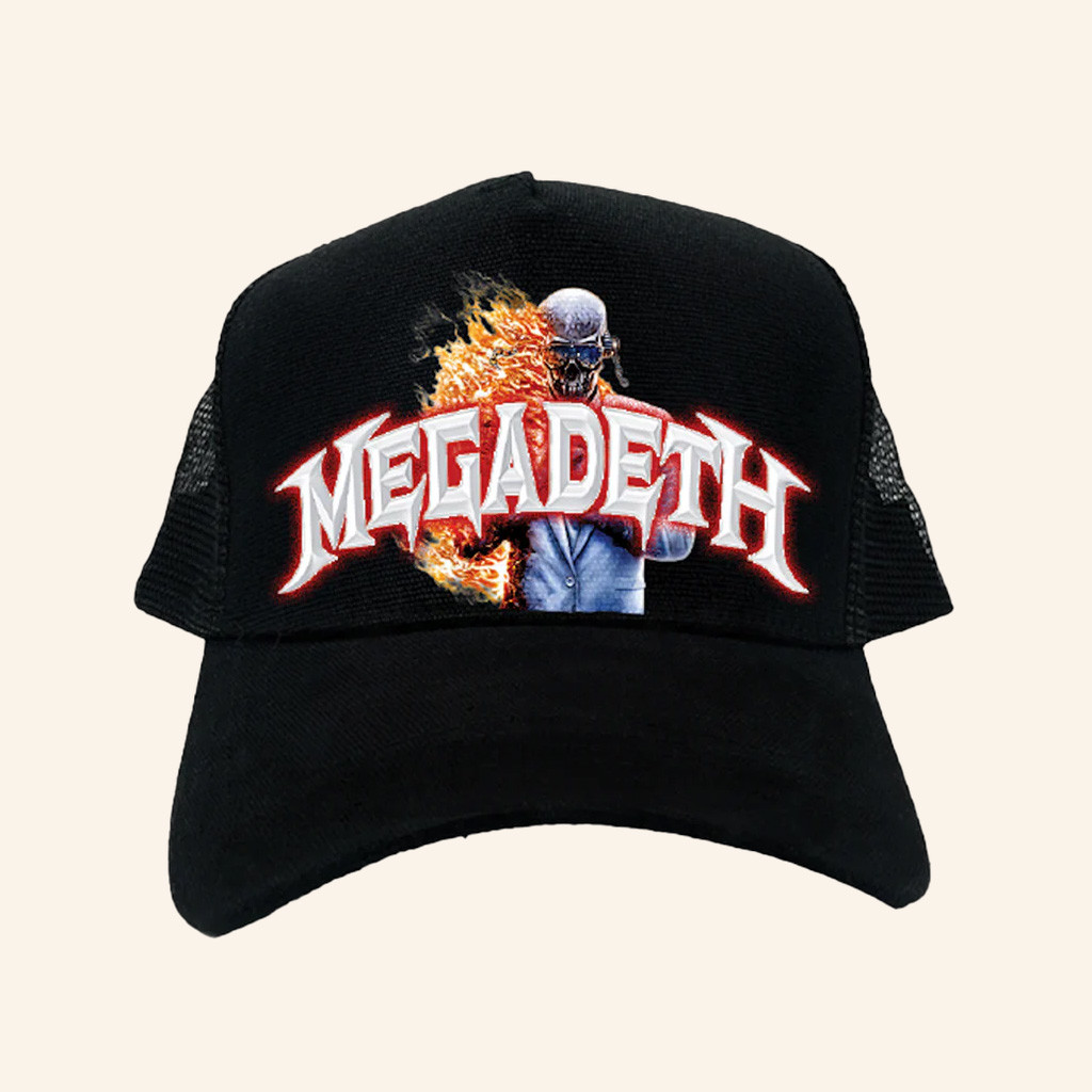 Megadeth Merch Megadeth Flame Vic Trucker Hat Gift Ideas For Music Lovers Megadeth Merch Megadeth Flame Vic Trucker Hat Gift Ideas For Music Lovers