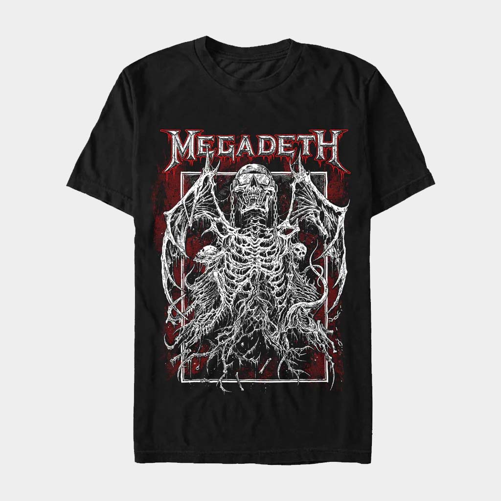 Megadeth Merch Vic Rising Red T-Shirt Megadeth Shirt Presents For Music Lovers