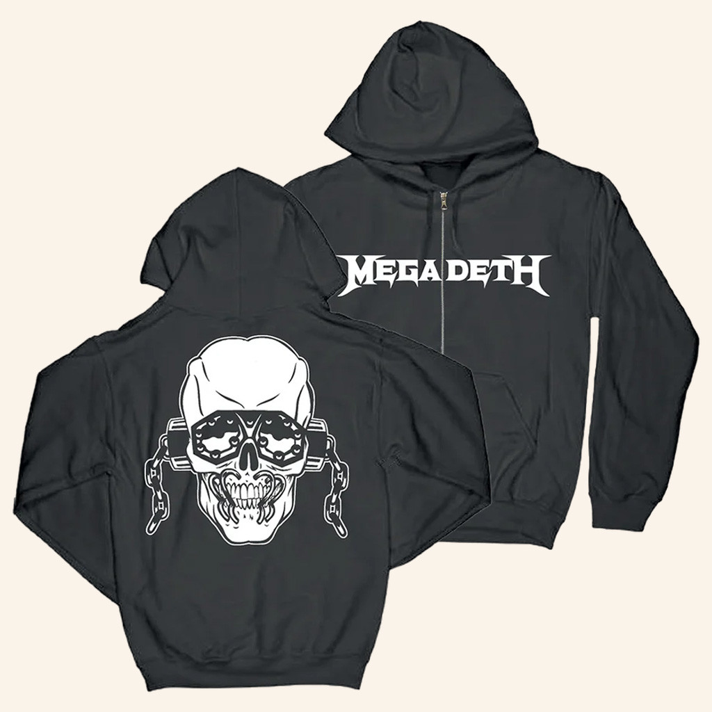 Megadeth Merch Vic Zip Hoodie Presents For Music Lovers
