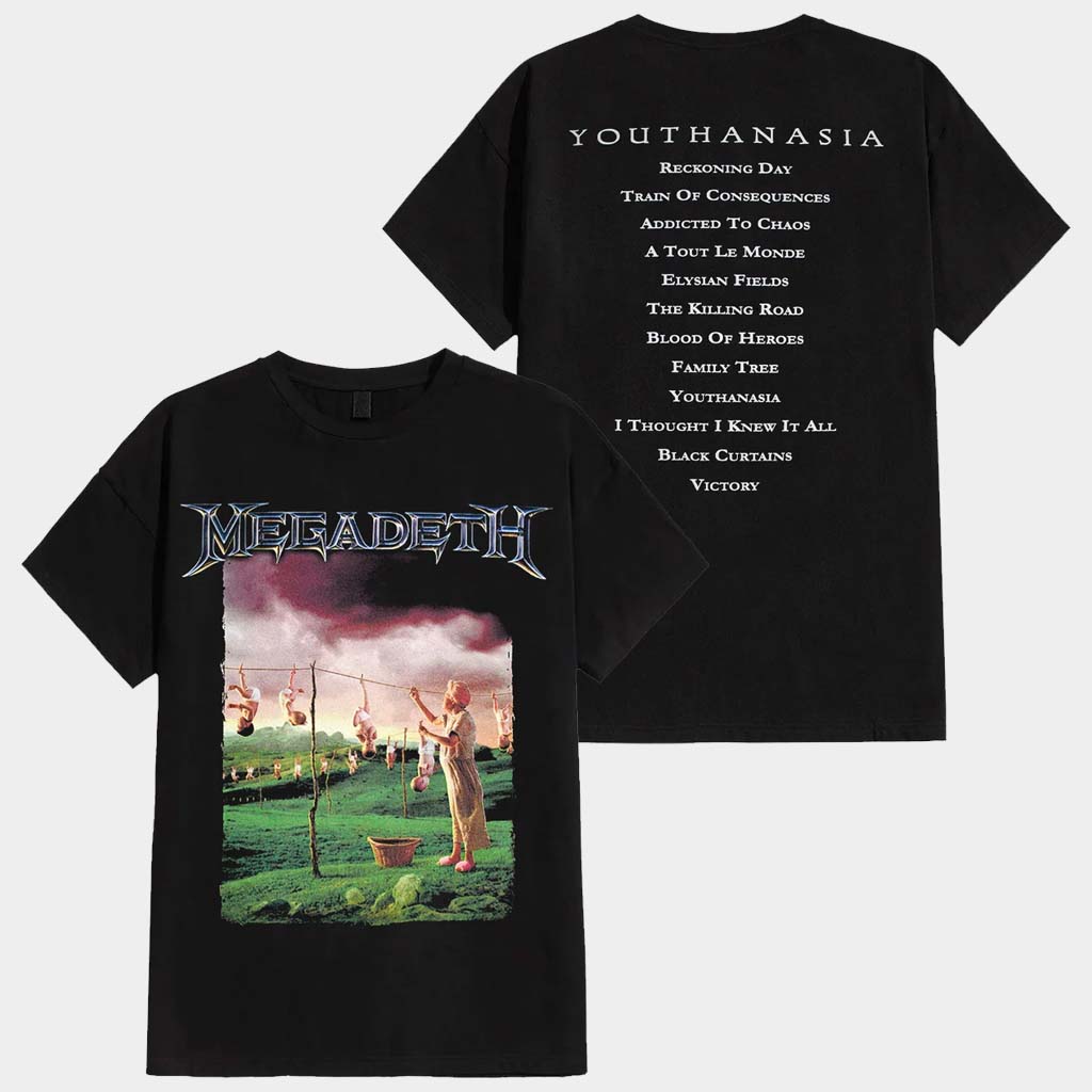 Megadeth Merch Youthanasia Tracklist T-Shirt Megadeth Shirt Gifts For Music Lovers