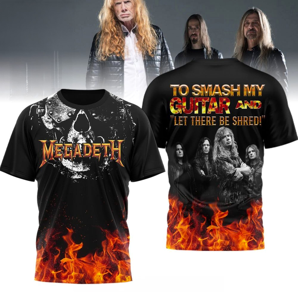 Megadeth To Smash My Guitar And Let There Be Shred T-Shirt Megadeth Merch Gifts For Fans