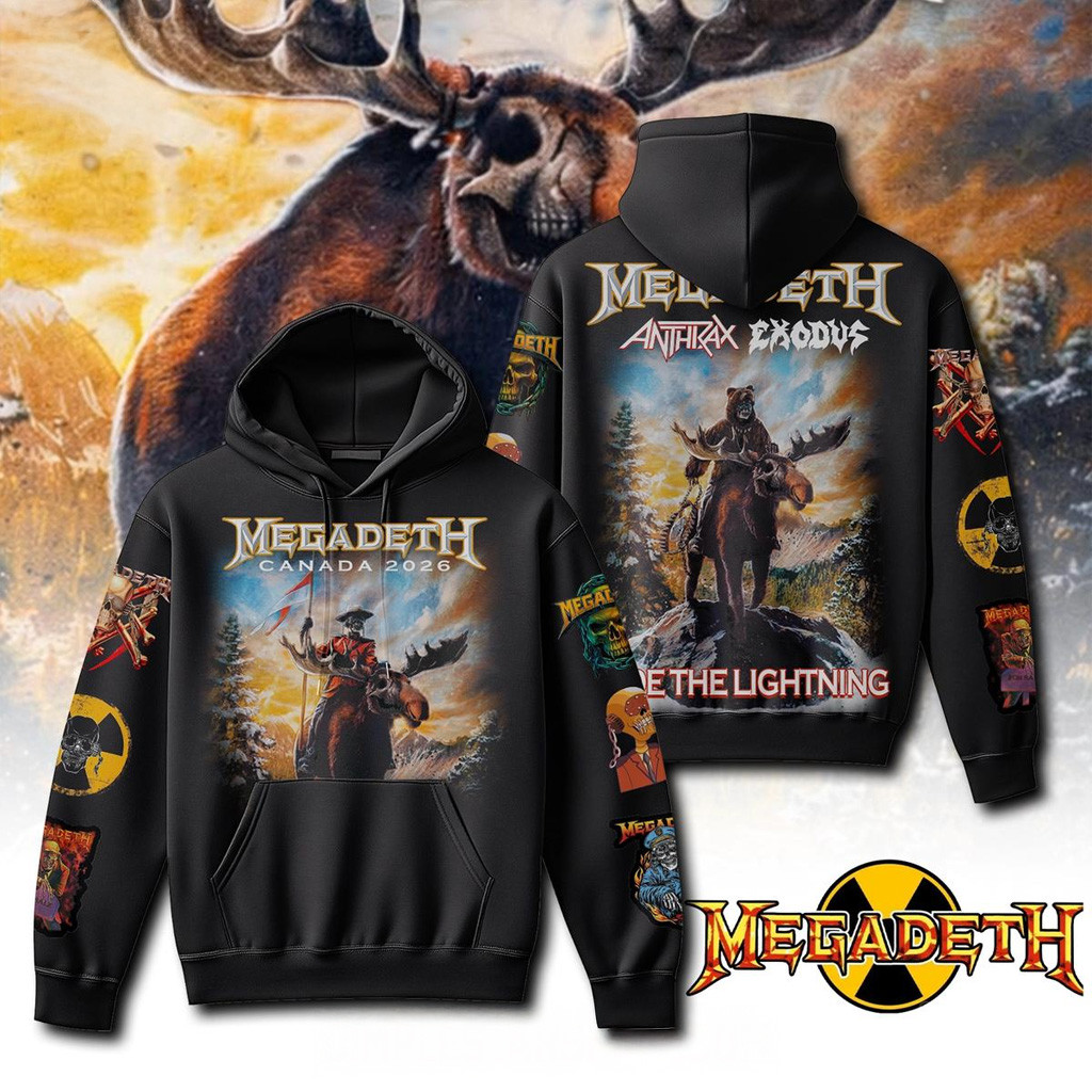 Megadeth x Canada Tour Ride The Lightning 2026 Hoodie Megadeth Merch Gift For Husband