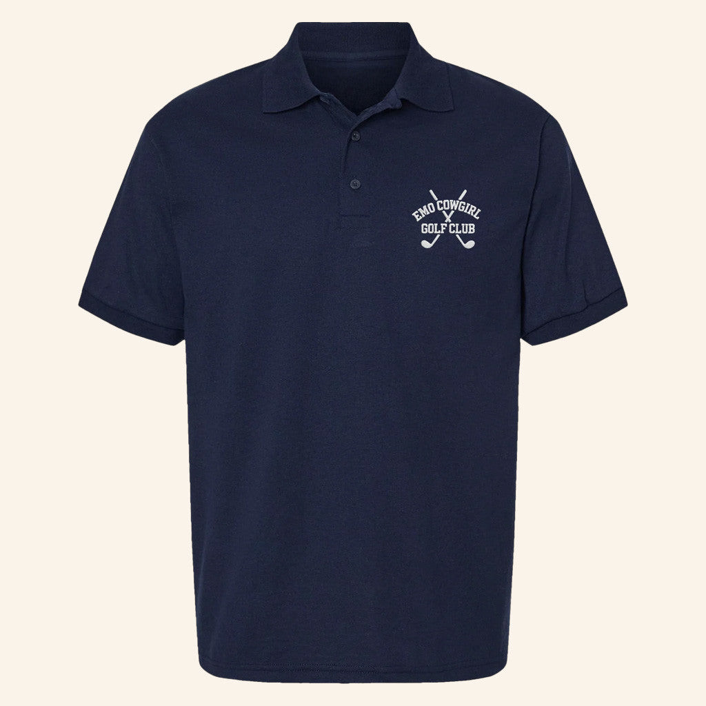 Megan Moroney Merch Men's Emo Cowgirl Golf Club Polo Shirt Navy Gifts For Dad