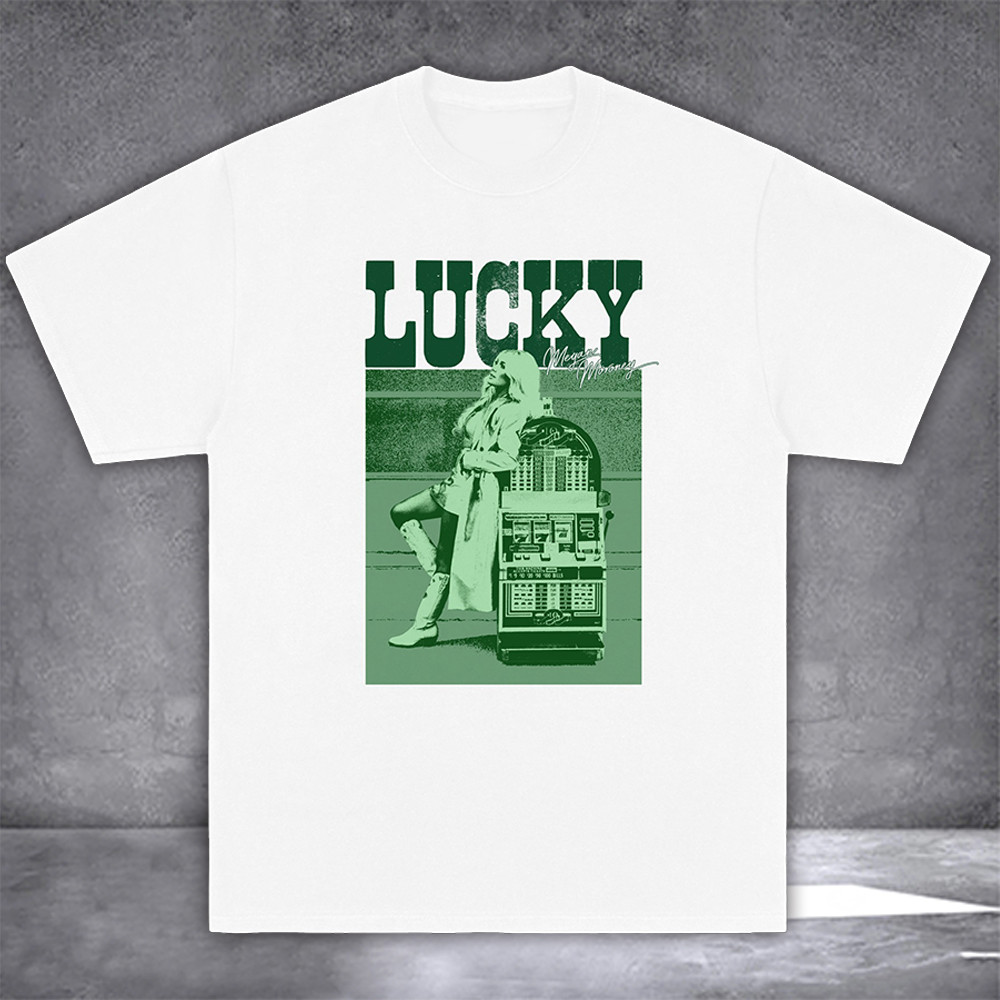 Megan Moroney Merch T-Shirt Lucky Portrait Tee Shirts Tour Merch Country Music Lover Gifts
