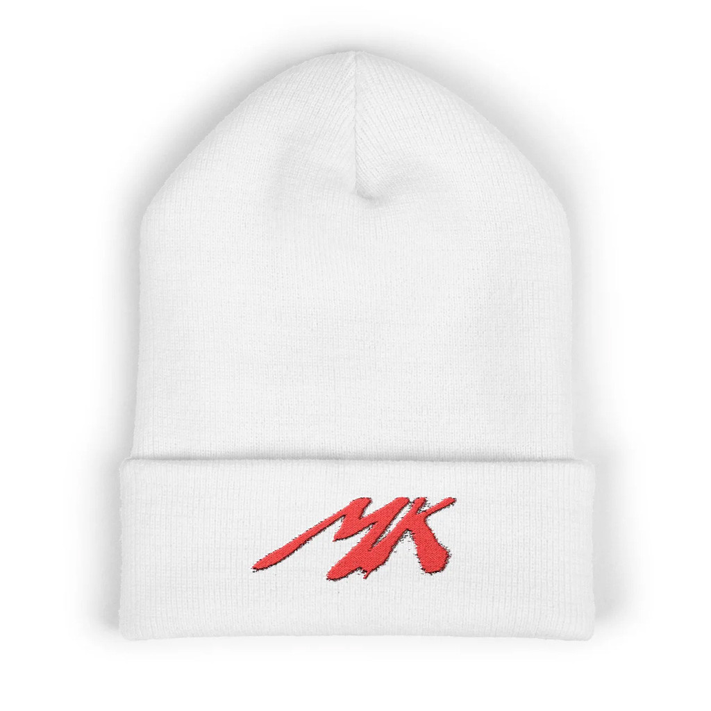 Mekonnen Knife Merch MK White Beanie Birthday Present For Husband Mekonnen Knife Merch MK White Beanie Birthday Present For Husband