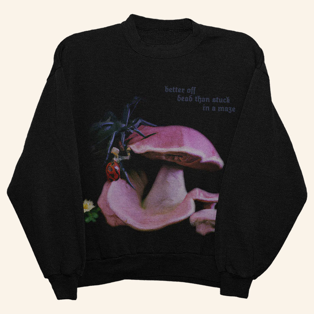 Melanie Martinez Merch Spider Web Lyric Crewneck Black Sweatshirt Him Gifts Melanie Martinez Merch Spider Web Lyric Crewneck Black Sweatshirt Him Gifts