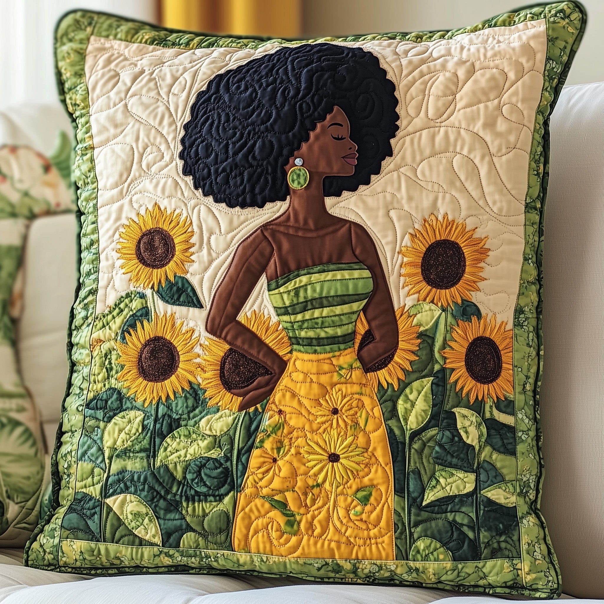 Melanin Pride Quilted Pillow Case Decorative Pillow Cover MerchMelanin Black Women Gift Ideas
