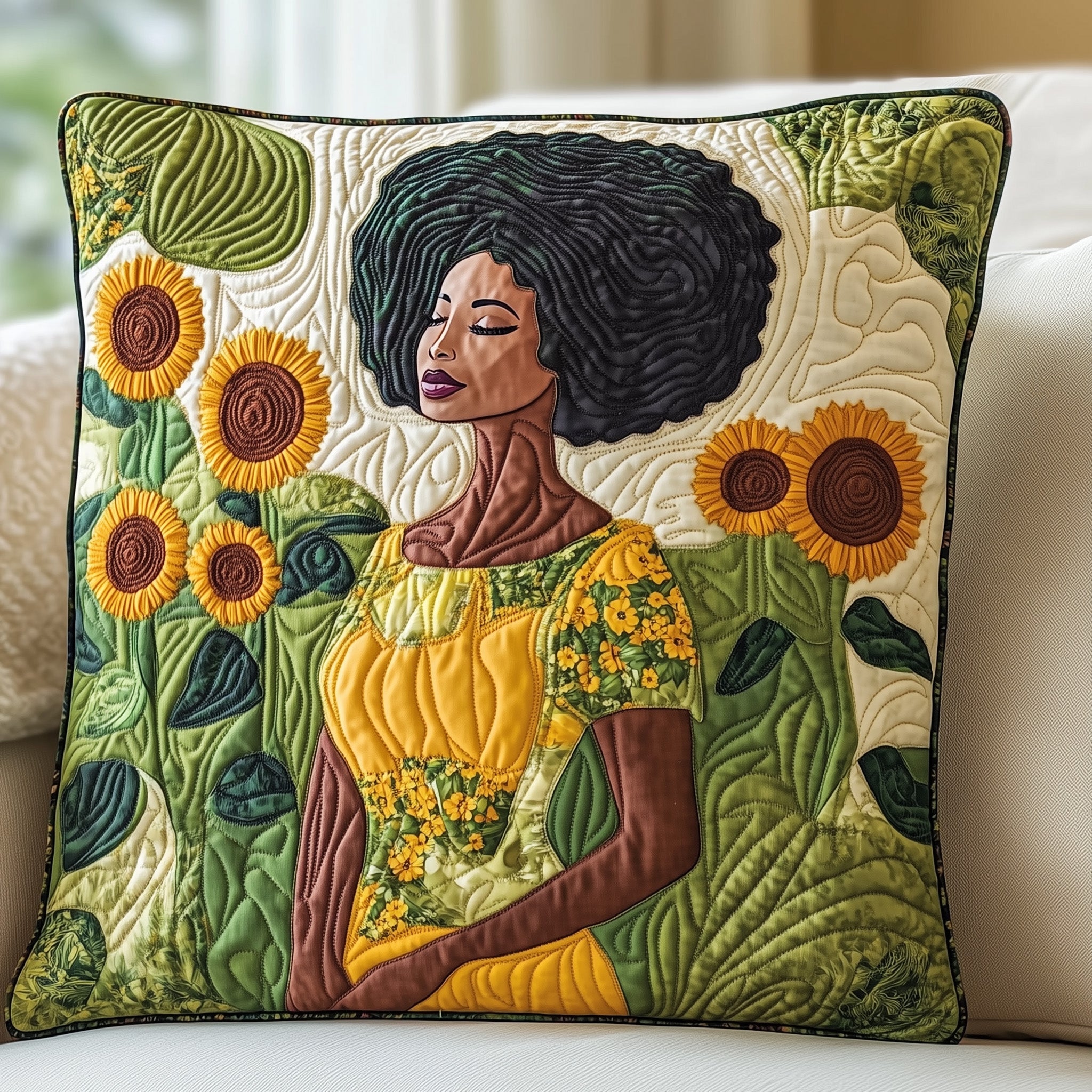 Melanin Pride Quilted Pillow Case Decorative Pillow Cover MerchMelanin Black Women Gifts For Her