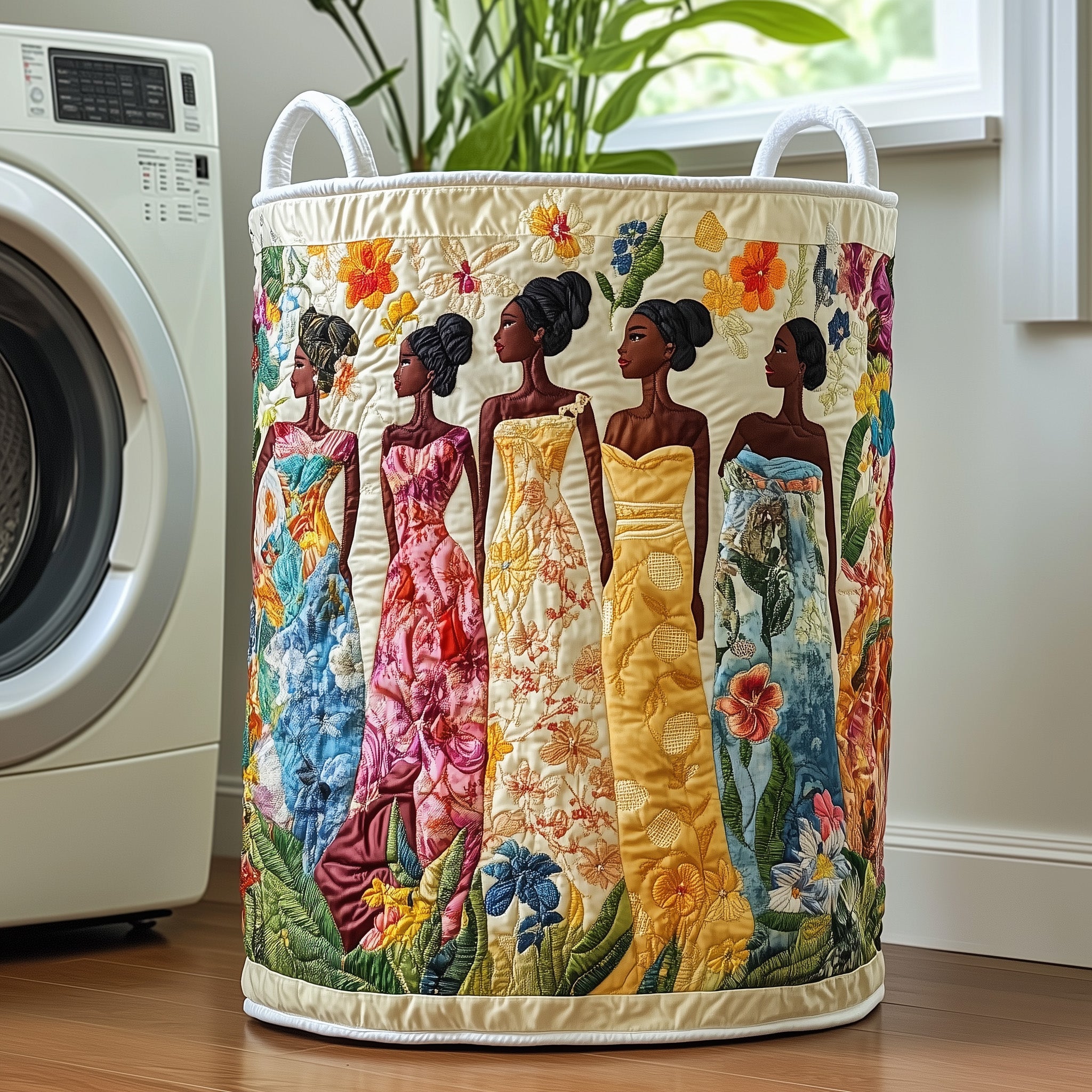Melanin Queen Quilted Laundry Basket Top Choice For Housewarming