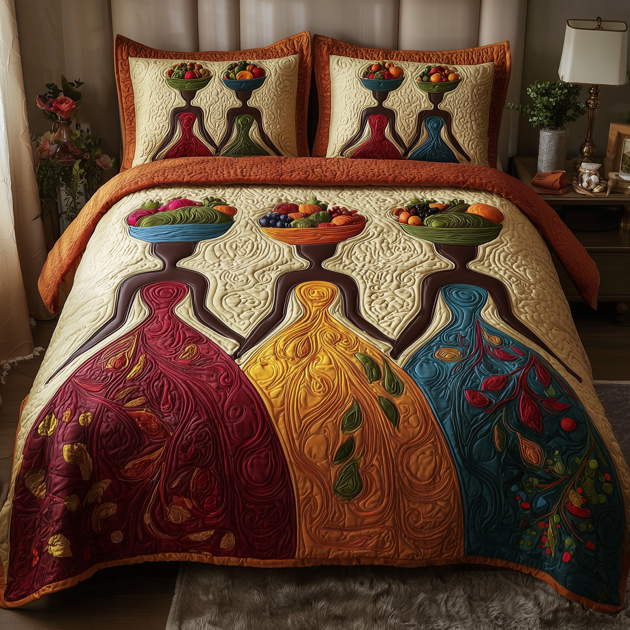 Melanin Quilted Bedding Set Duvet Cover Bedspread Black Women Melanin Gifts Christmas