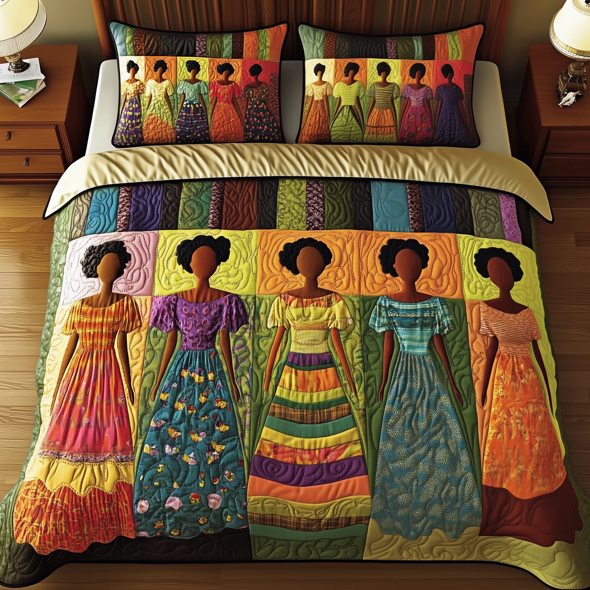 Melanin Quilted Bedding Set Duvet Cover Merchandise Good Melanin Themed Gifts