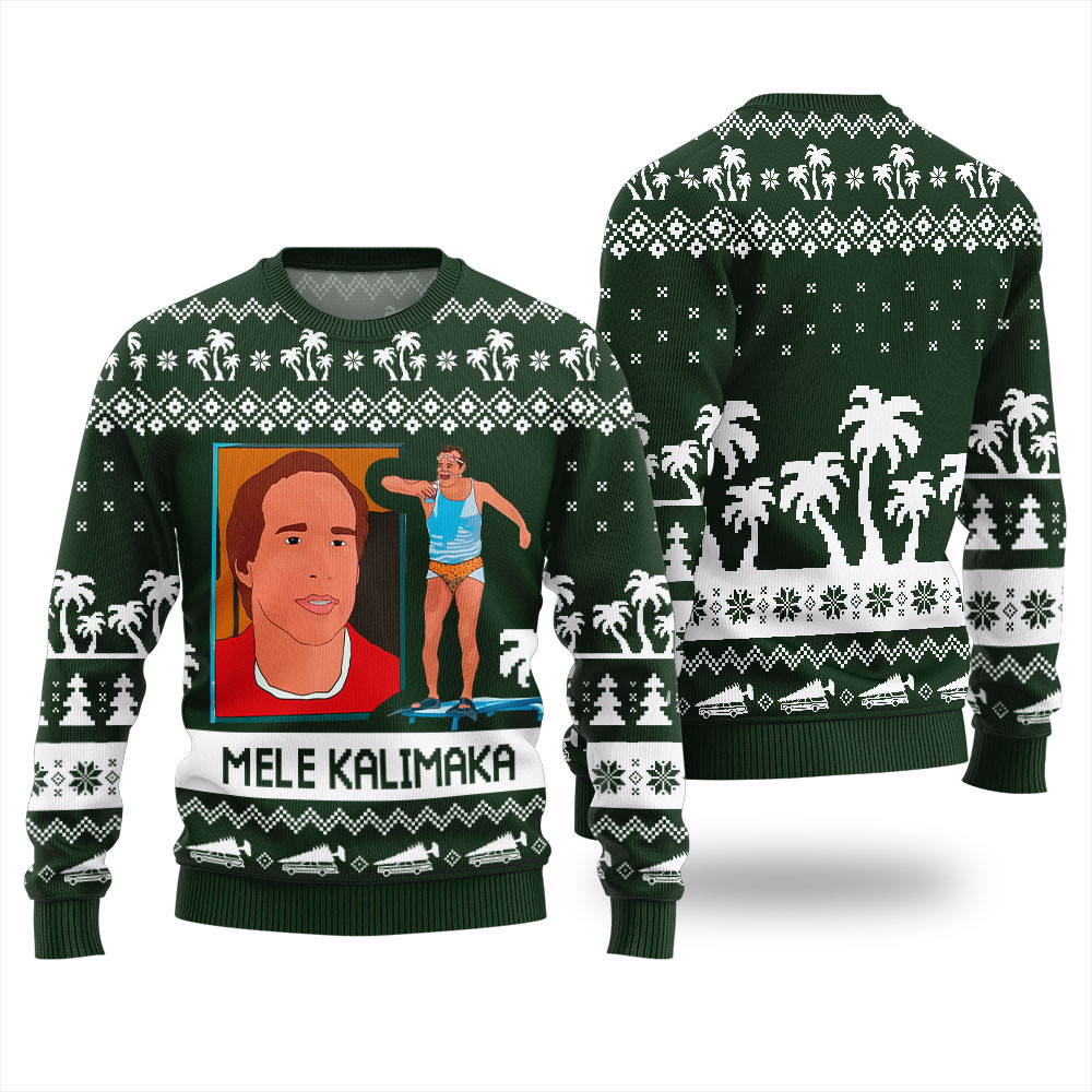 Mele Kalikimaka Funny Holiday Sweater Warm and Comfy Sweater for Winter Days