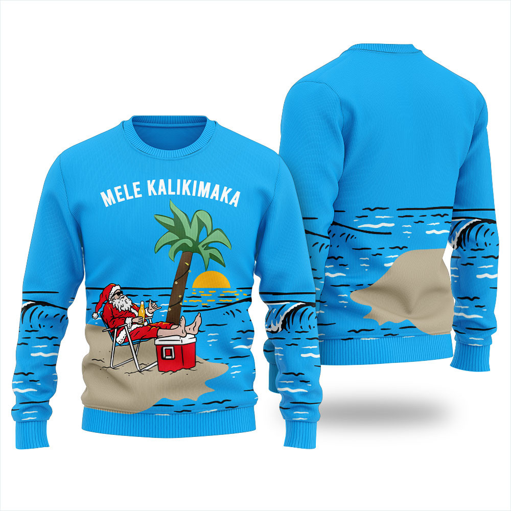 Mele Kalikimaka Hawaiian Ugly Christmas Sweater Trendy Christmas Sweater for Winter Outfits