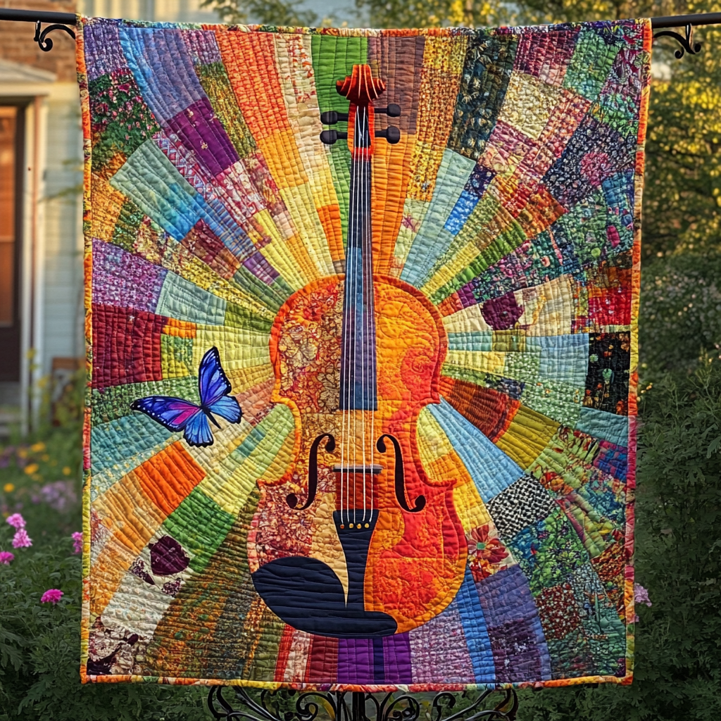 Melodic Dreamscape Quilted Blanket Musical Gifts For Adults