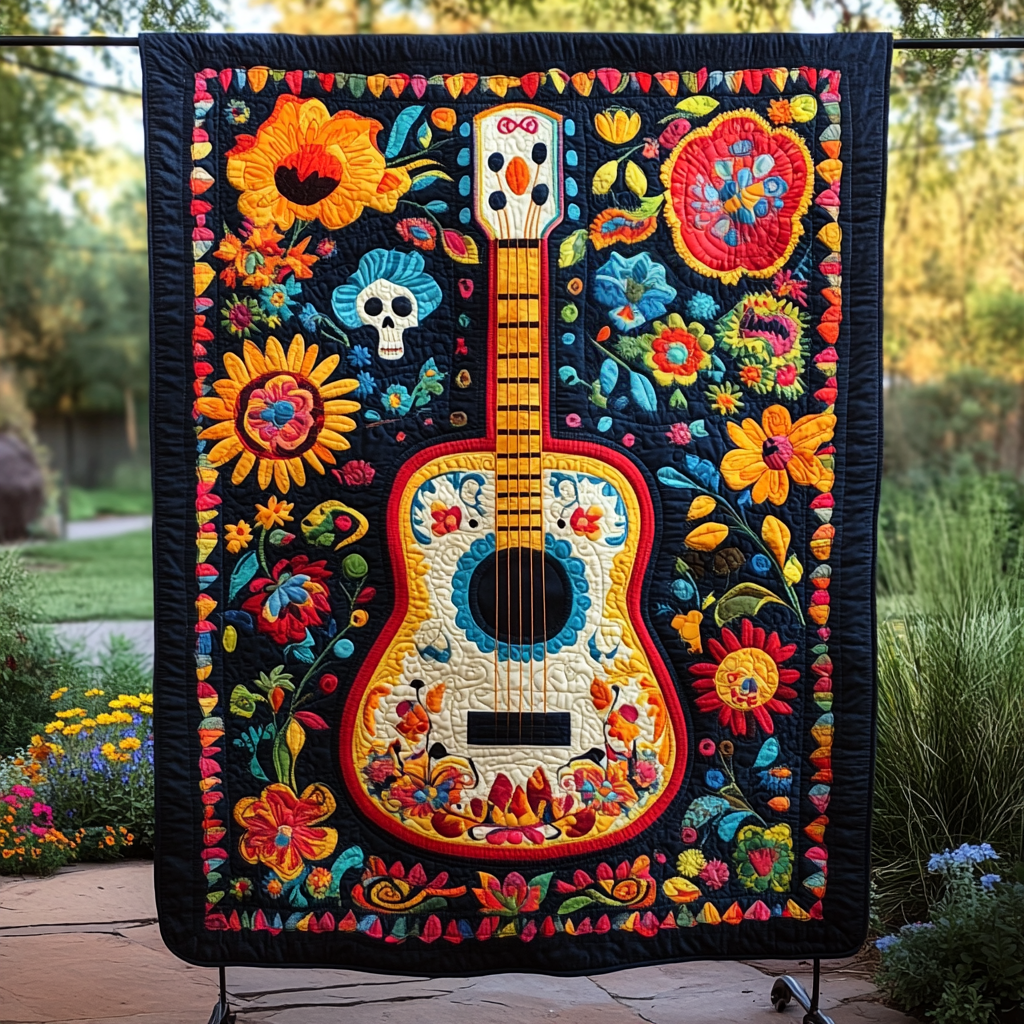 Melodic Fusion Quilted Blanket Musical Gifts For Adults