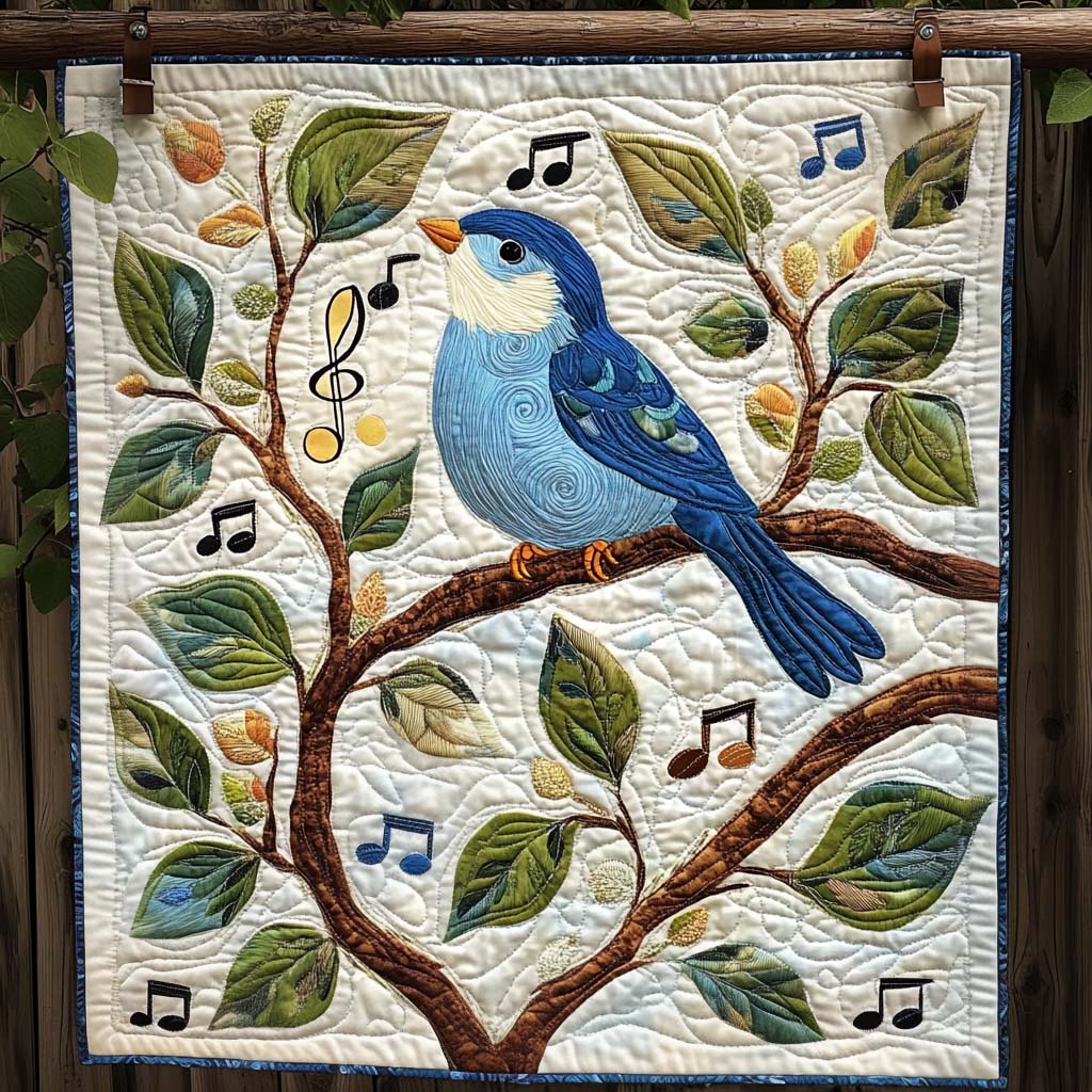 Melody Blue Quilted Blanket Gift Ideas For Bird Lovers
