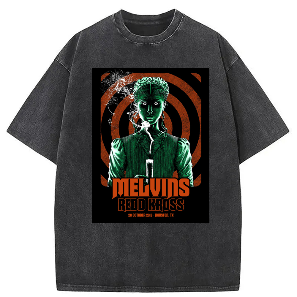 Melvins and Redd Kross Washed T-Shirt Casual Oversized Outfit Style Gifts For Her