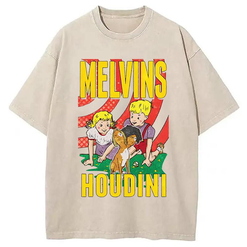 Melvins Houdini Vintage Washed T-Shirt Classic Graphic Fashion Tee Gifts For Besties Melvins Houdini Vintage Washed T-Shirt Classic Graphic Fashion Tee Gifts For Besties