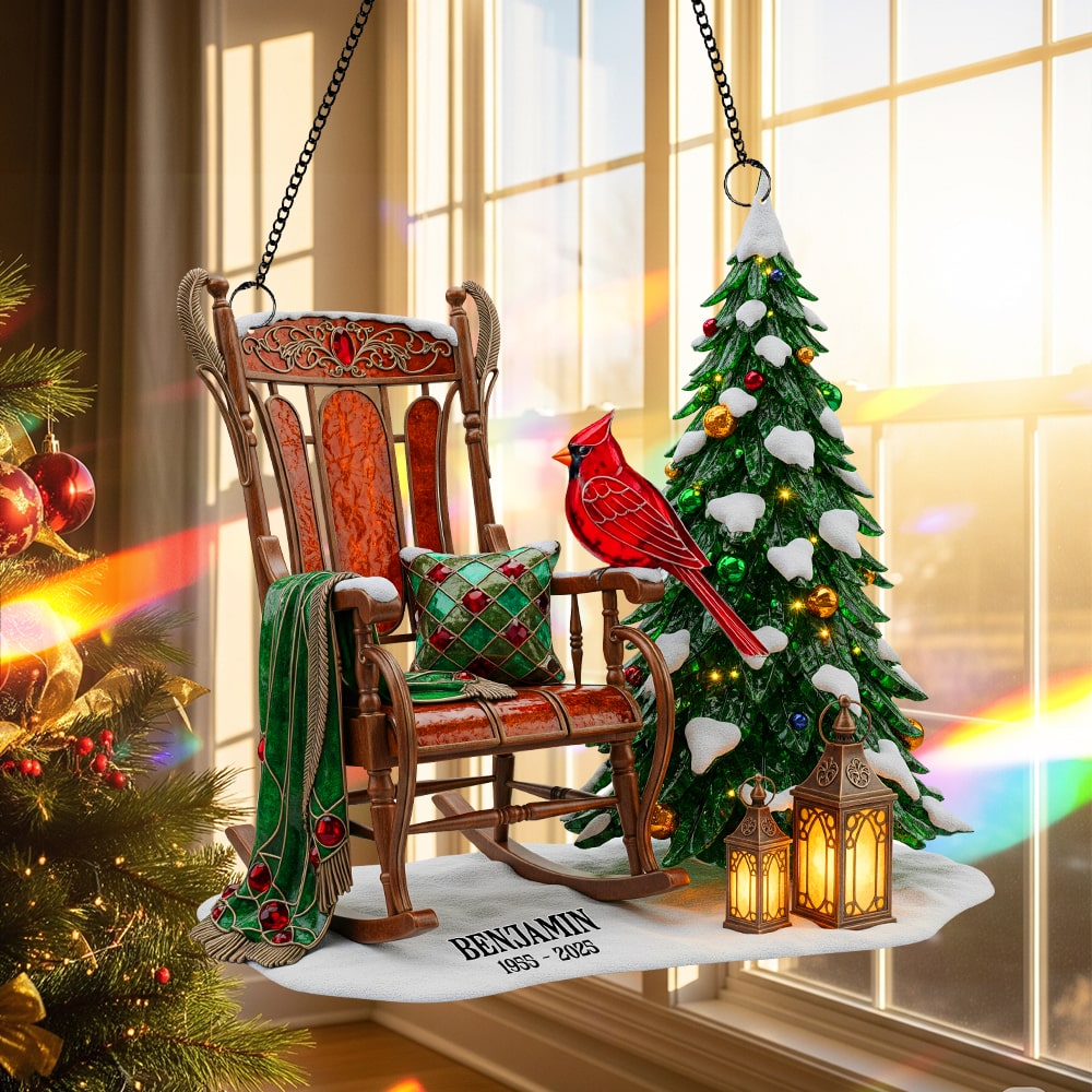Memorial Cardinal Suncatcher Ornament Personalized Heaven Gifts For Family - Cute Christmas Tree Gift Idea