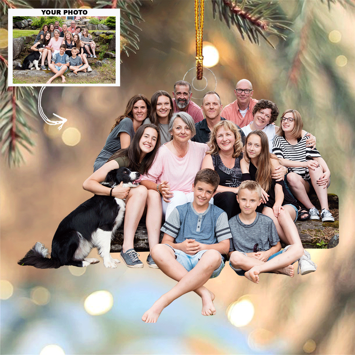 Memories With Loved Ones Personalized Photo Mica Ornament Christmas Gift For Family Family