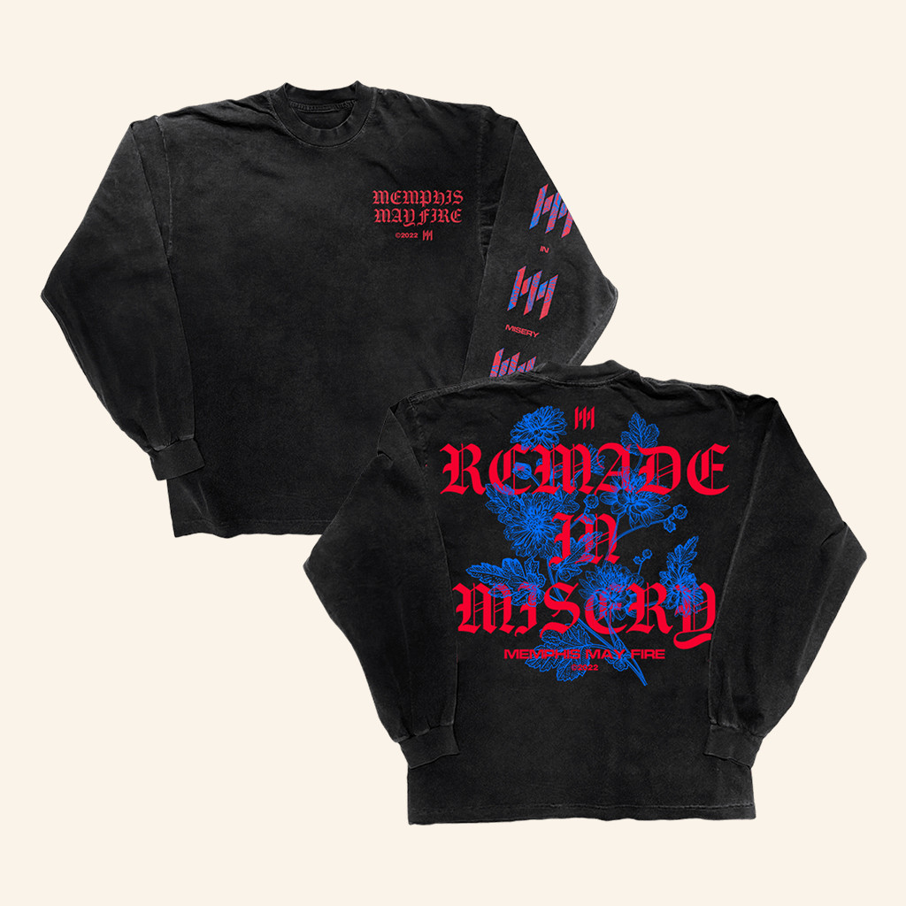 Memphis May Fire Merch Remade In Misery Long Sleeve Shirt Gifts For Band Lovers