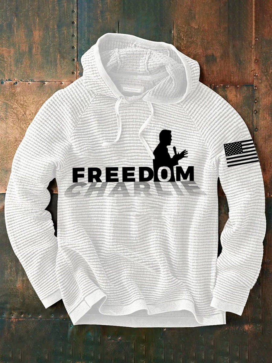Men Freedom Rest In Peace Charlie Kirk Printed Long-Sleeved Hoodie Best Gift For America Lovers and Supporters